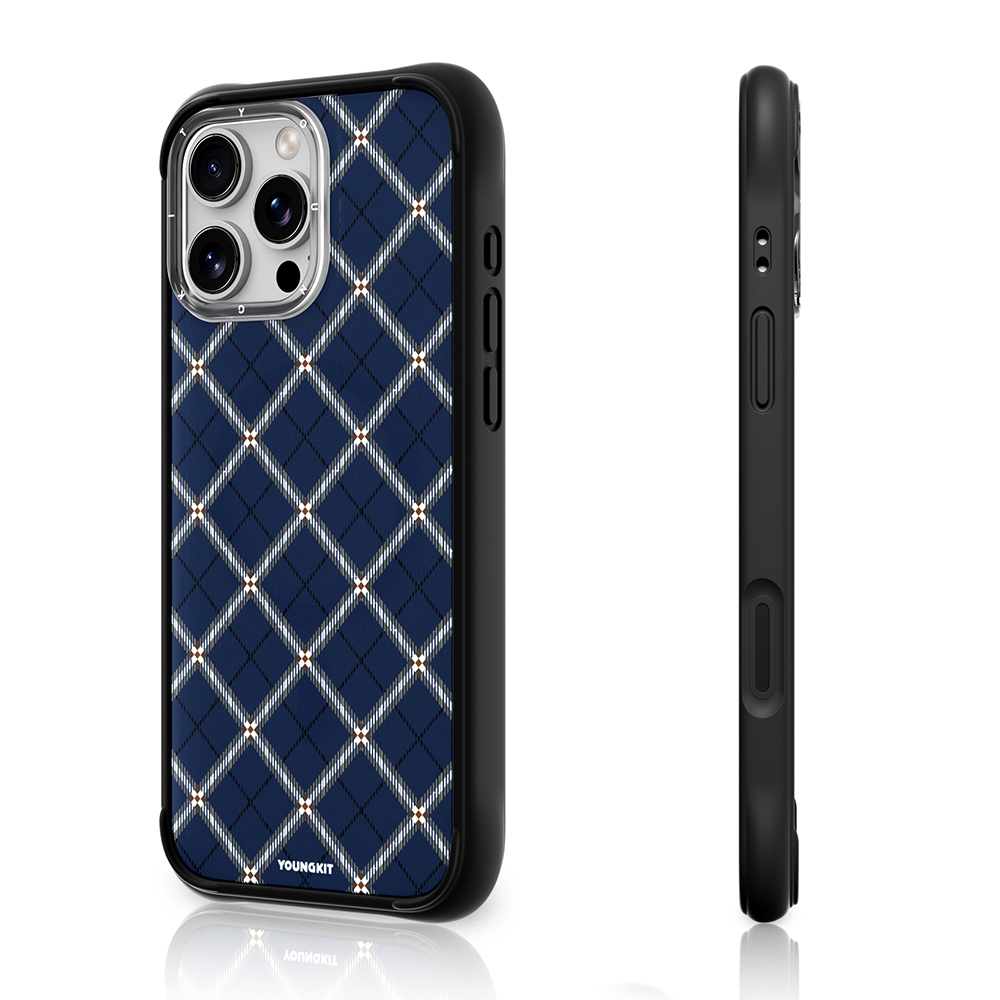 Apple iPhone 16 Pro Max Uyumlu Kılıf M-safe Şarj Özellikli Youngkit Argyle Serisi Kapak - 4