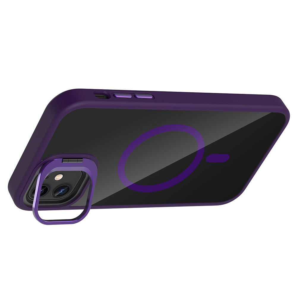 Apple iPhone 11 Uyumlu Kılıf Standlı ve Kamera Lens Hediyeli M-Safe Şarj Özellikli Zore Etro Kapak - 2