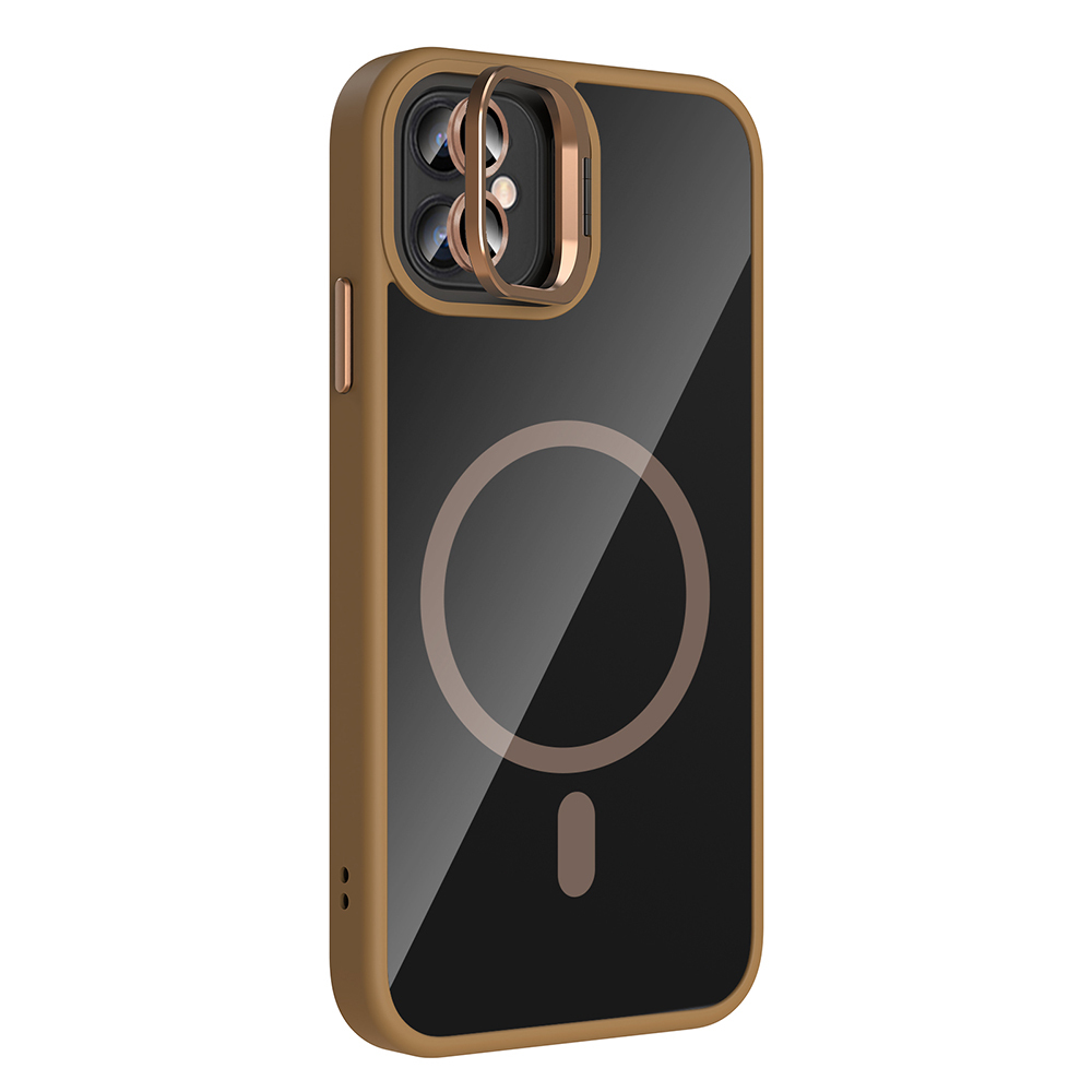 Apple iPhone 11 Uyumlu Kılıf Standlı ve Kamera Lens Hediyeli M-Safe Şarj Özellikli Zore Etro Kapak - 5