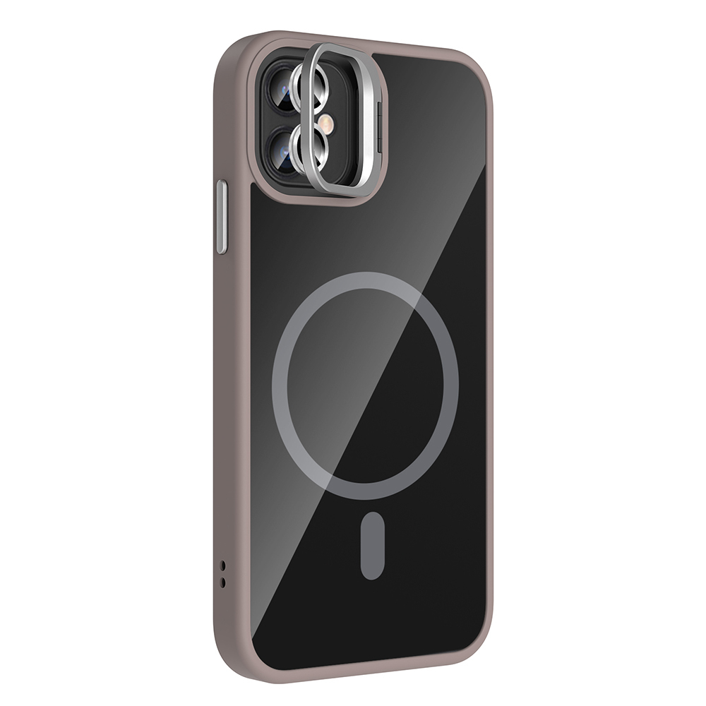 Apple iPhone 11 Uyumlu Kılıf Standlı ve Kamera Lens Hediyeli M-Safe Şarj Özellikli Zore Etro Kapak - 11