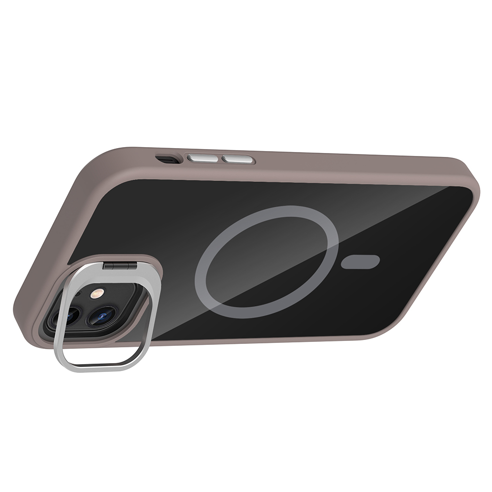 Apple iPhone 11 Uyumlu Kılıf Standlı ve Kamera Lens Hediyeli M-Safe Şarj Özellikli Zore Etro Kapak - 12