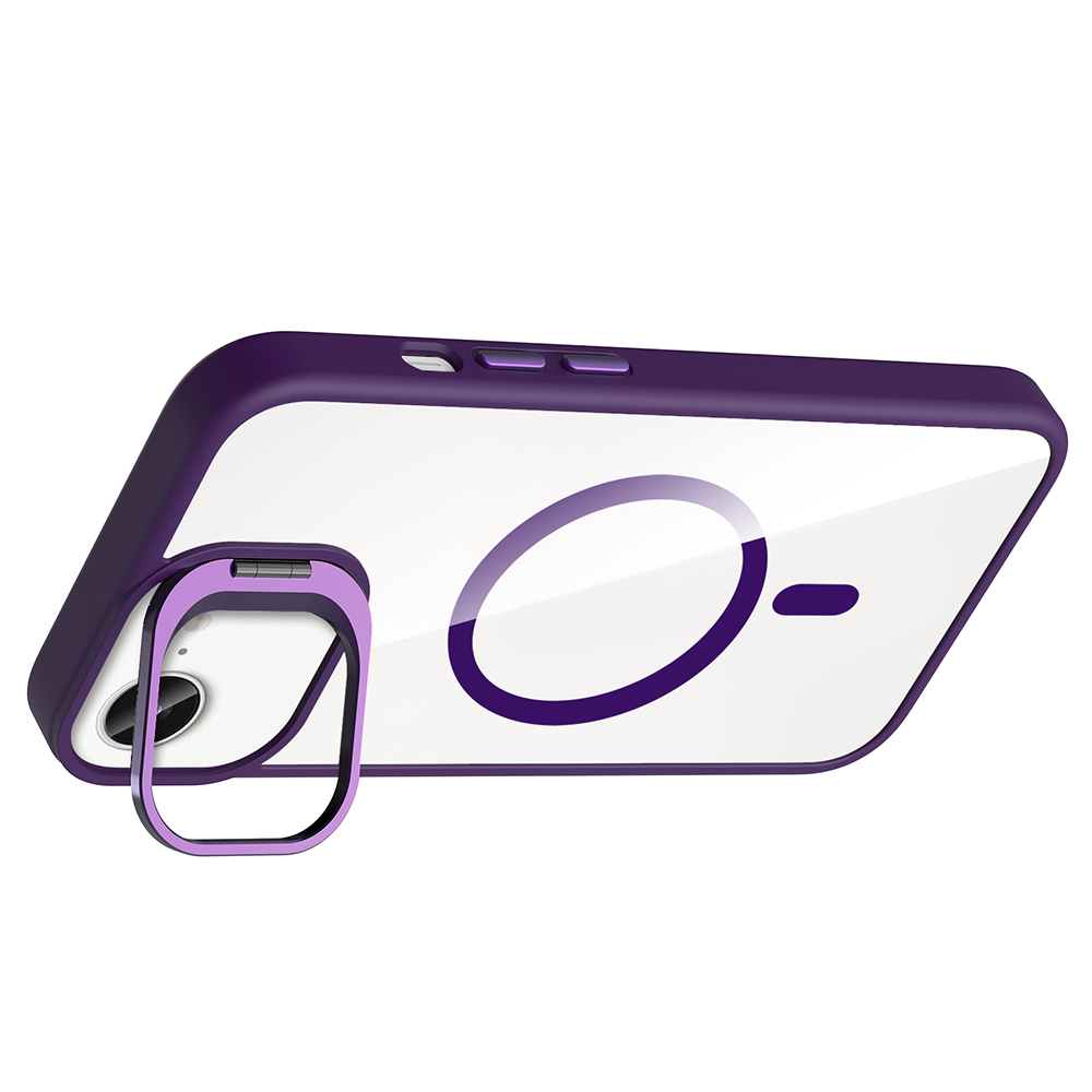 Apple iPhone 16E Uyumlu Kılıf Standlı ve Kamera Lens Hediyeli M-Safe Şarj Özellikli Zore Etro Kapak - 2