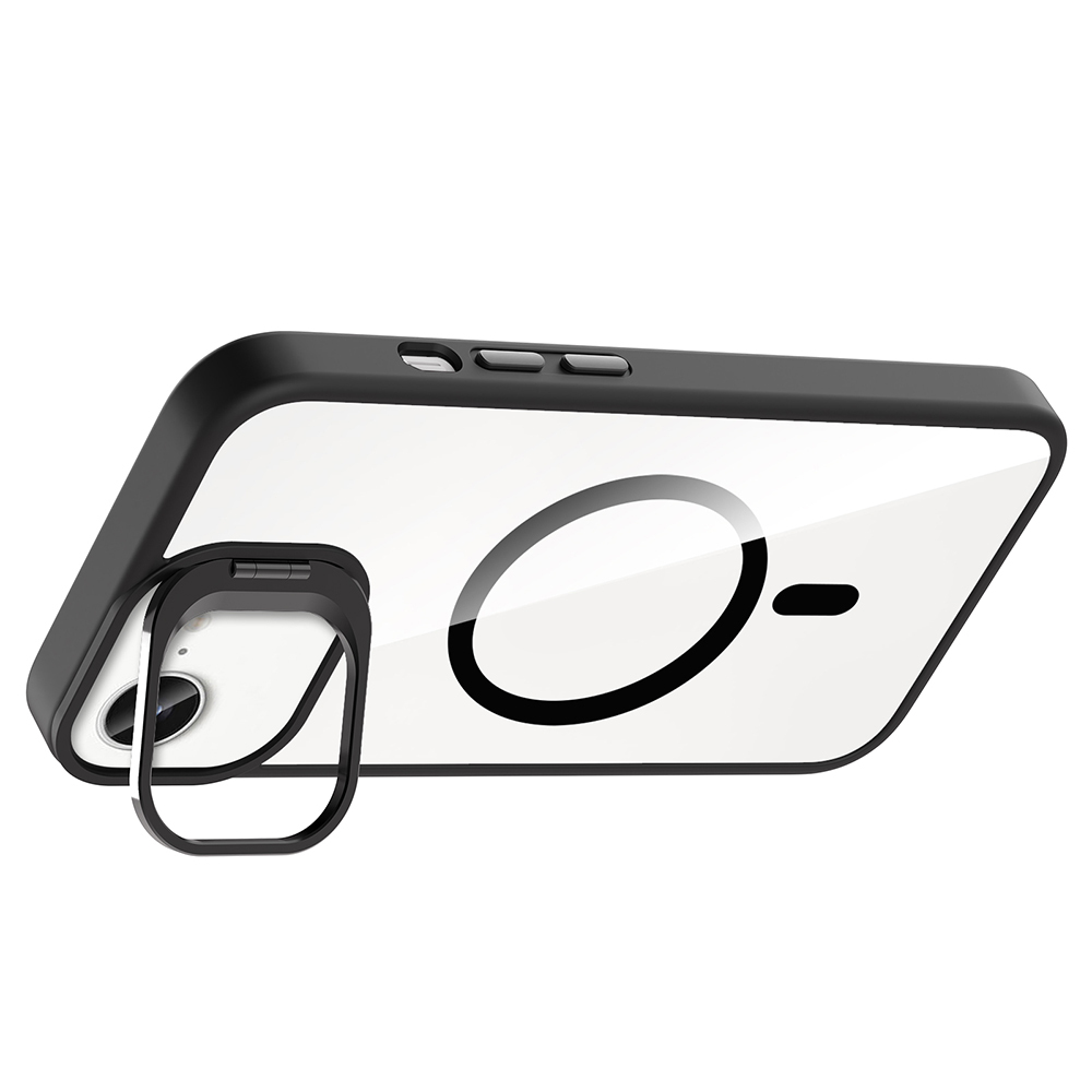 Apple iPhone 16E Uyumlu Kılıf Standlı ve Kamera Lens Hediyeli M-Safe Şarj Özellikli Zore Etro Kapak - 4