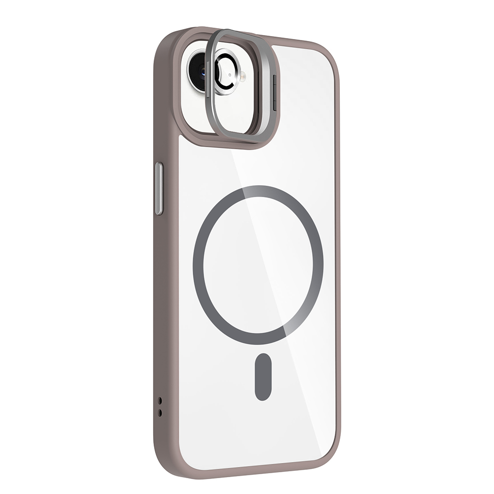 Apple iPhone 16E Uyumlu Kılıf Standlı ve Kamera Lens Hediyeli M-Safe Şarj Özellikli Zore Etro Kapak - 5