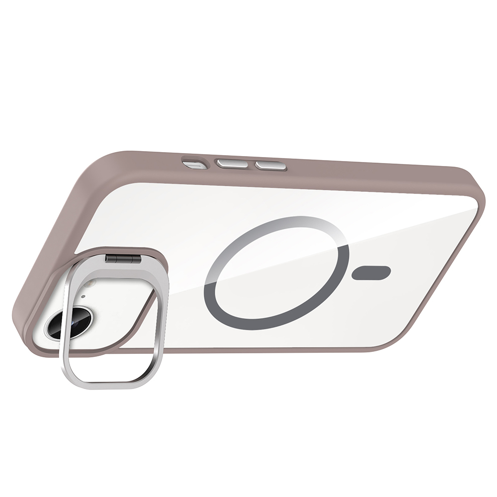 Apple iPhone 16E Uyumlu Kılıf Standlı ve Kamera Lens Hediyeli M-Safe Şarj Özellikli Zore Etro Kapak - 6