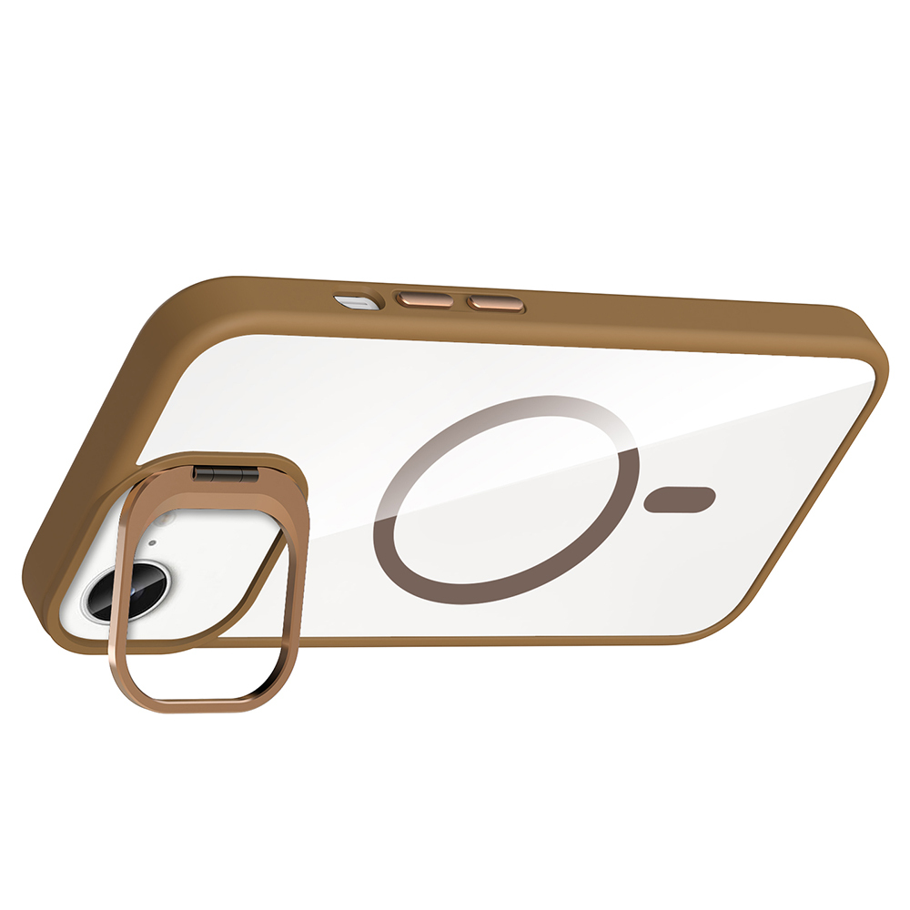 Apple iPhone 16E Uyumlu Kılıf Standlı ve Kamera Lens Hediyeli M-Safe Şarj Özellikli Zore Etro Kapak - 10