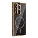 Samsung Galaxy S22 Ultra Uyumlu Kılıf Standlı ve Kamera Lens Hediyeli M-Safe Şarj Özellikli Zore Etro Kapak - 9