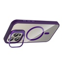 Apple iPhone 15 Pro Max Uyumlu Kılıf Standlı ve Kamera Lens Hediyeli M-Safe Şarj Özellikli Zore Etro Kapak - 5