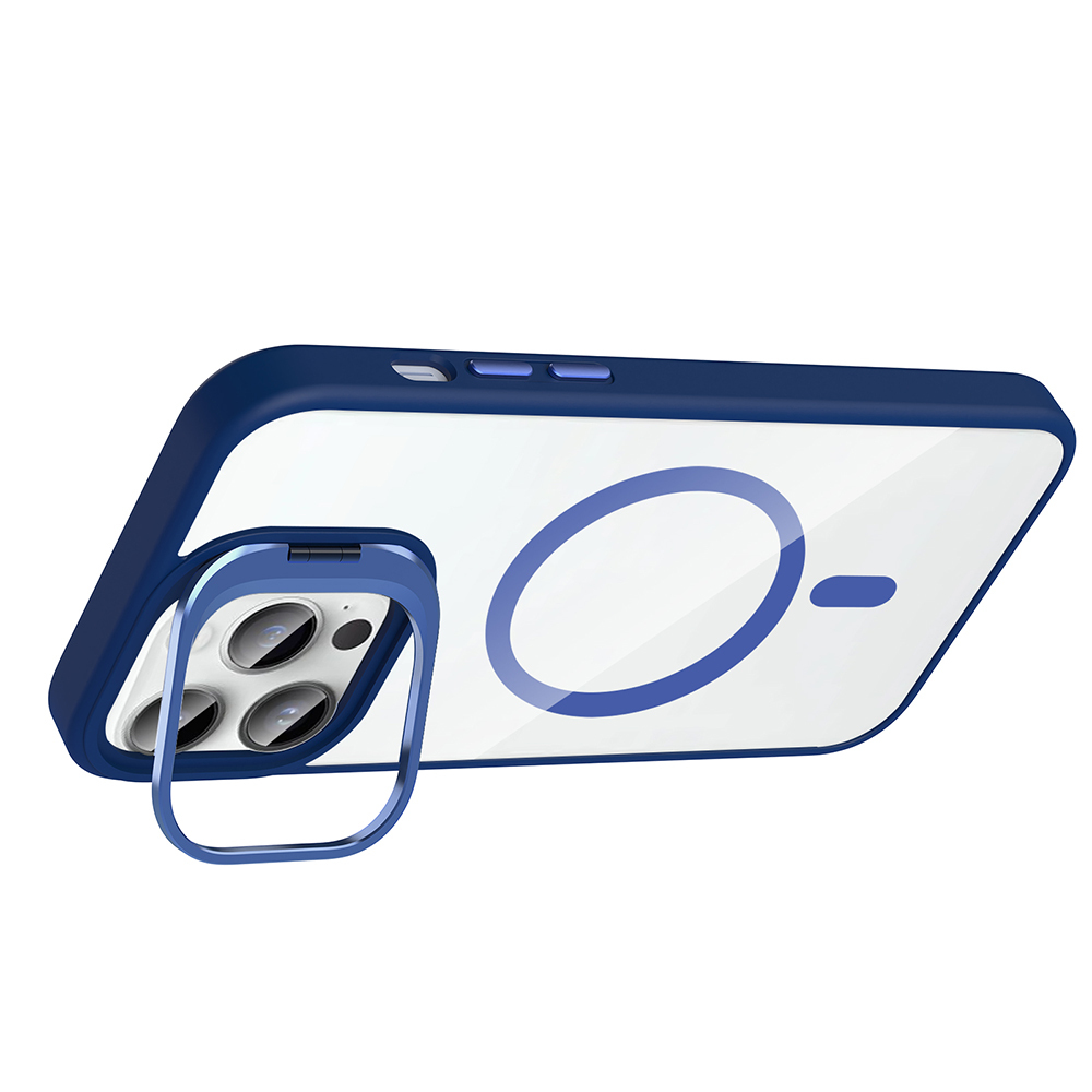 Apple iPhone 14 Pro Max Uyumlu Kılıf Standlı ve Kamera Lens Hediyeli M-Safe Şarj Özellikli Zore Etro Kapak - 4