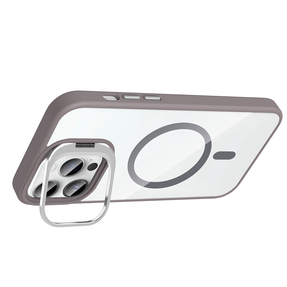 Apple iPhone 14 Pro Max Uyumlu Kılıf Standlı ve Kamera Lens Hediyeli M-Safe Şarj Özellikli Zore Etro Kapak - 6