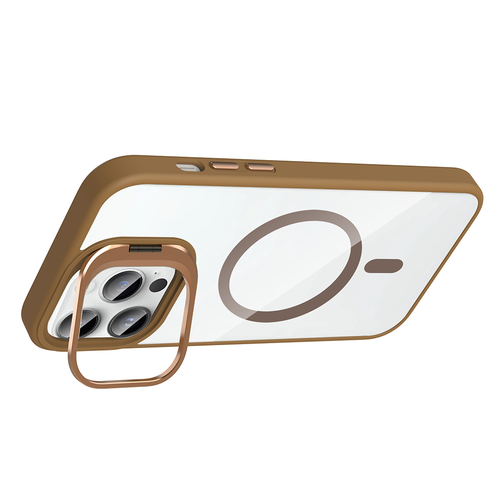 Apple iPhone 14 Pro Max Uyumlu Kılıf Standlı ve Kamera Lens Hediyeli M-Safe Şarj Özellikli Zore Etro Kapak - 8