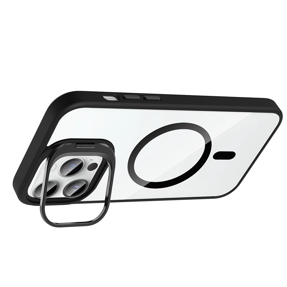 Apple iPhone 14 Pro Max Uyumlu Kılıf Standlı ve Kamera Lens Hediyeli M-Safe Şarj Özellikli Zore Etro Kapak - 10