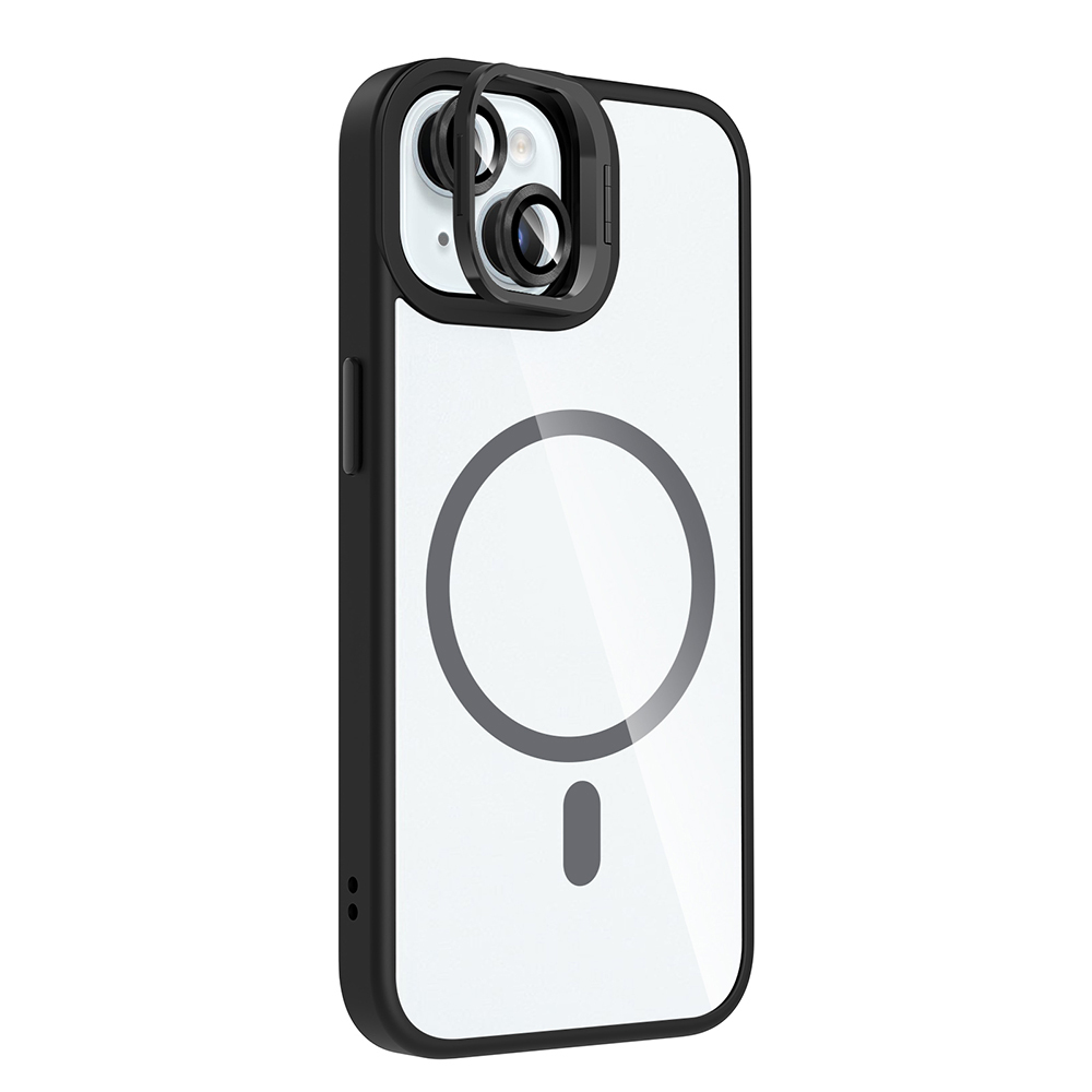 Apple iPhone 15 Uyumlu Kılıf Standlı ve Kamera Lens Hediyeli M-Safe Şarj Özellikli Zore Etro Kapak - 3