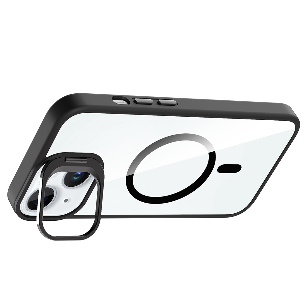 Apple iPhone 15 Uyumlu Kılıf Standlı ve Kamera Lens Hediyeli M-Safe Şarj Özellikli Zore Etro Kapak - 4