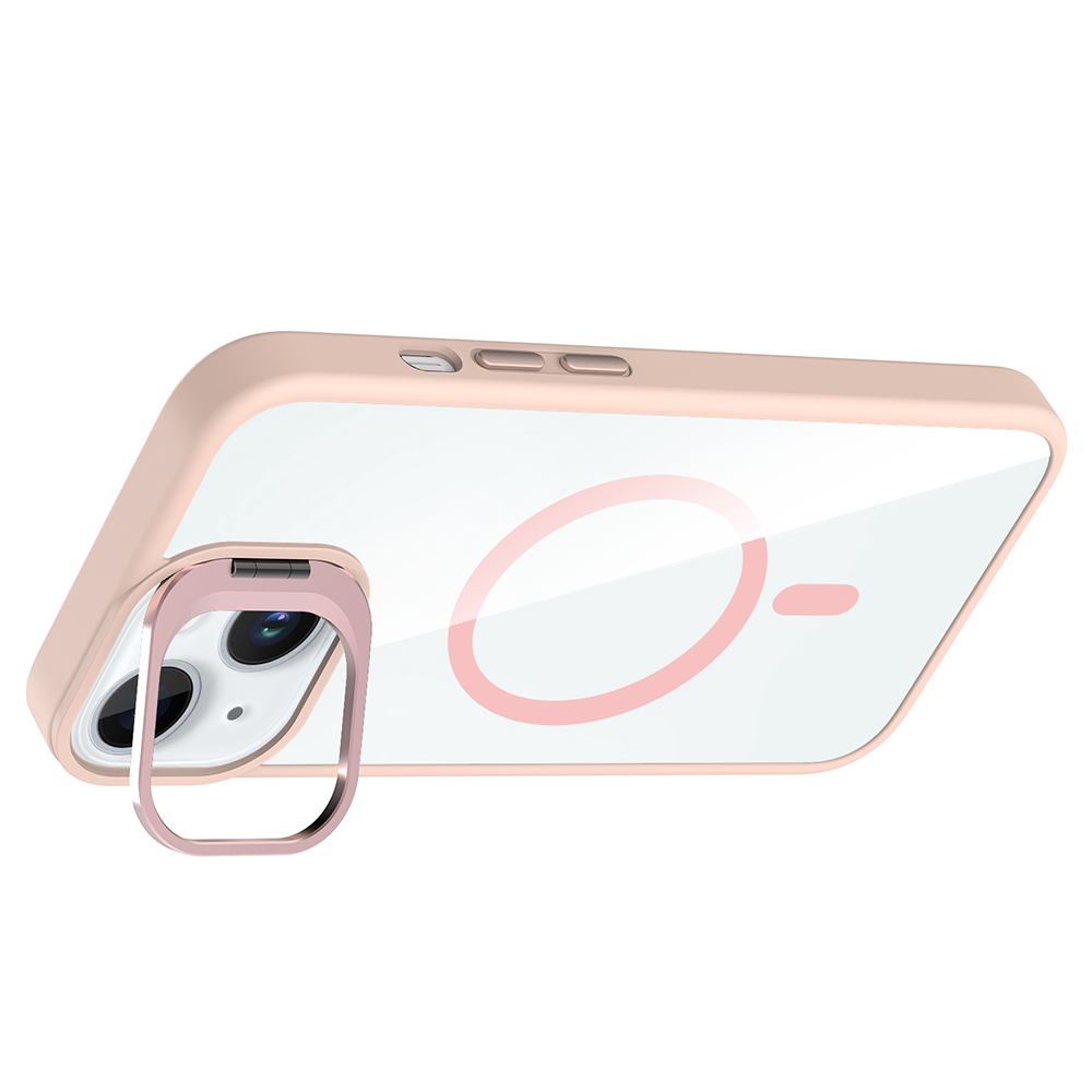 Apple iPhone 15 Uyumlu Kılıf Standlı ve Kamera Lens Hediyeli M-Safe Şarj Özellikli Zore Etro Kapak - 6