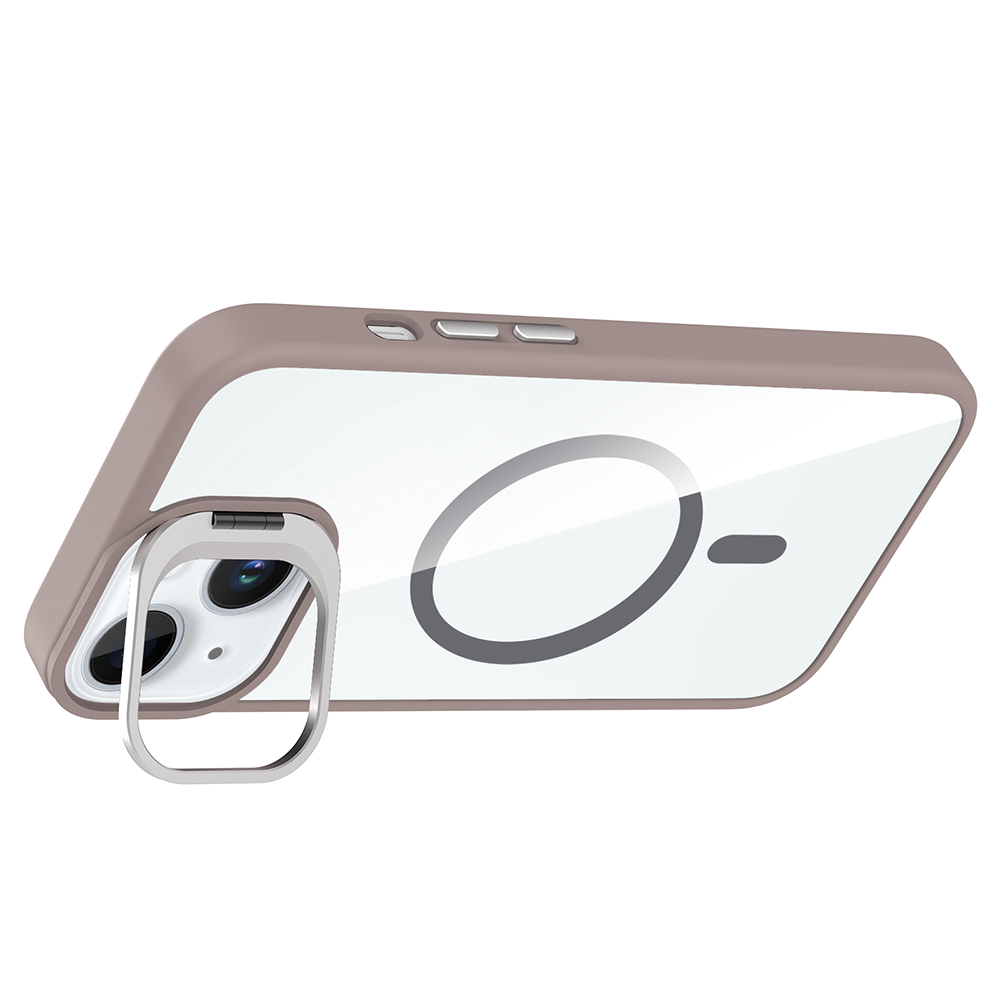 Apple iPhone 15 Uyumlu Kılıf Standlı ve Kamera Lens Hediyeli M-Safe Şarj Özellikli Zore Etro Kapak - 8