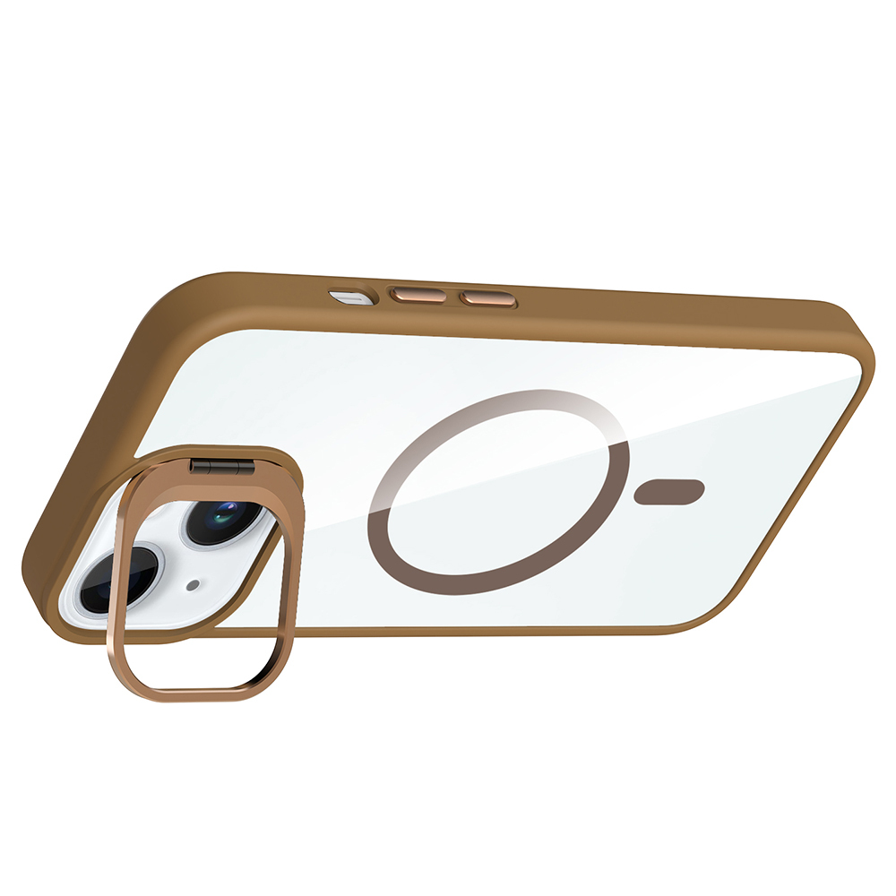 Apple iPhone 15 Uyumlu Kılıf Standlı ve Kamera Lens Hediyeli M-Safe Şarj Özellikli Zore Etro Kapak - 10