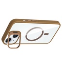 Apple iPhone 15 Uyumlu Kılıf Standlı ve Kamera Lens Hediyeli M-Safe Şarj Özellikli Zore Etro Kapak - 10