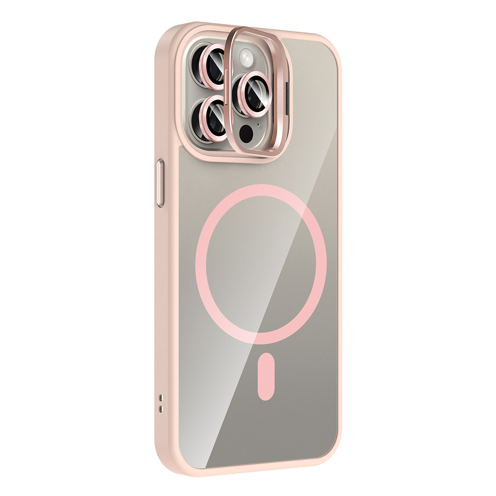 Apple iPhone 15 Pro Uyumlu Kılıf Standlı ve Kamera Lens Hediyeli M-Safe Şarj Özellikli Zore Etro Kapak - 9