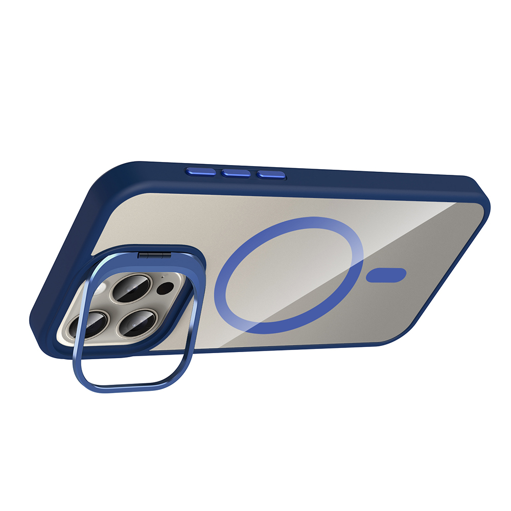 Apple iPhone 15 Pro Uyumlu Kılıf Standlı ve Kamera Lens Hediyeli M-Safe Şarj Özellikli Zore Etro Kapak - 12