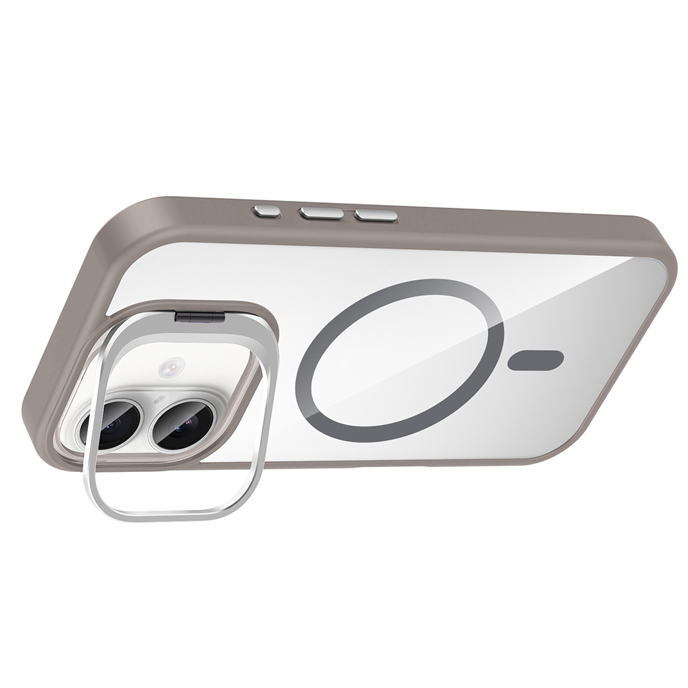 Apple iPhone 16 Uyumlu Kılıf Standlı ve Kamera Lens Hediyeli M-Safe Şarj Özellikli Zore Etro Kapak - 12