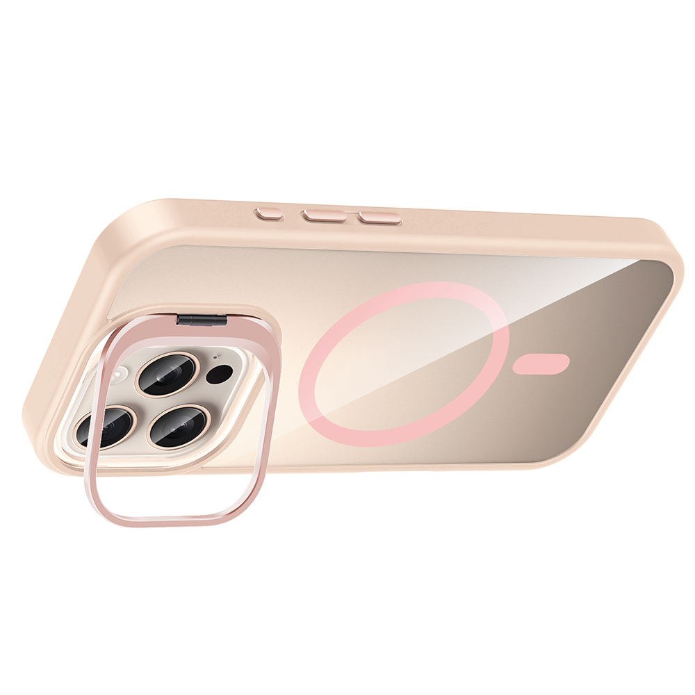 Apple iPhone 16 Pro Uyumlu Kılıf Standlı ve Kamera Lens Hediyeli M-Safe Şarj Özellikli Zore Etro Kapak - 10