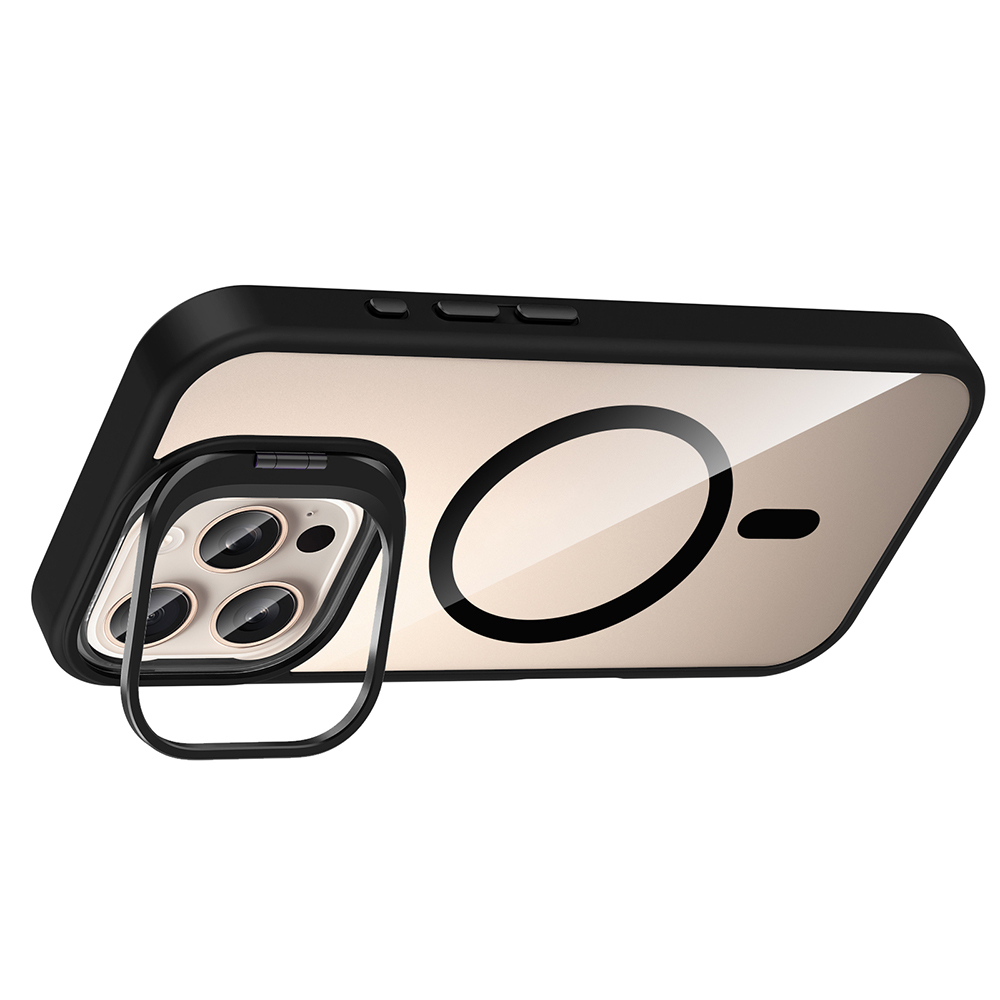 Apple iPhone 16 Pro Max Uyumlu Kılıf Standlı ve Kamera Lens Hediyeli M-Safe Şarj Özellikli Zore Etro Kapak - 12