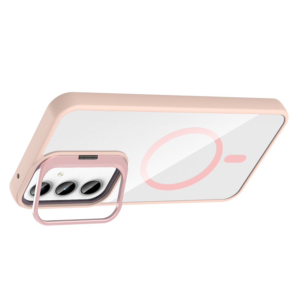 Samsung Galaxy A55 Uyumlu Kılıf Standlı ve Kamera Lens Hediyeli M-Safe Şarj Özellikli Zore Etro Kapak - 2