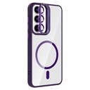 Samsung Galaxy A55 Uyumlu Kılıf Standlı ve Kamera Lens Hediyeli M-Safe Şarj Özellikli Zore Etro Kapak - 3