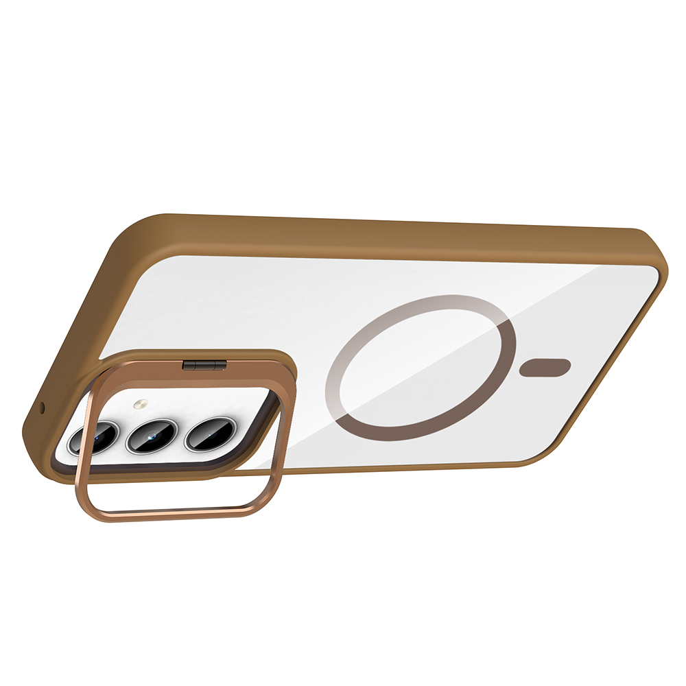 Samsung Galaxy A55 Uyumlu Kılıf Standlı ve Kamera Lens Hediyeli M-Safe Şarj Özellikli Zore Etro Kapak - 12