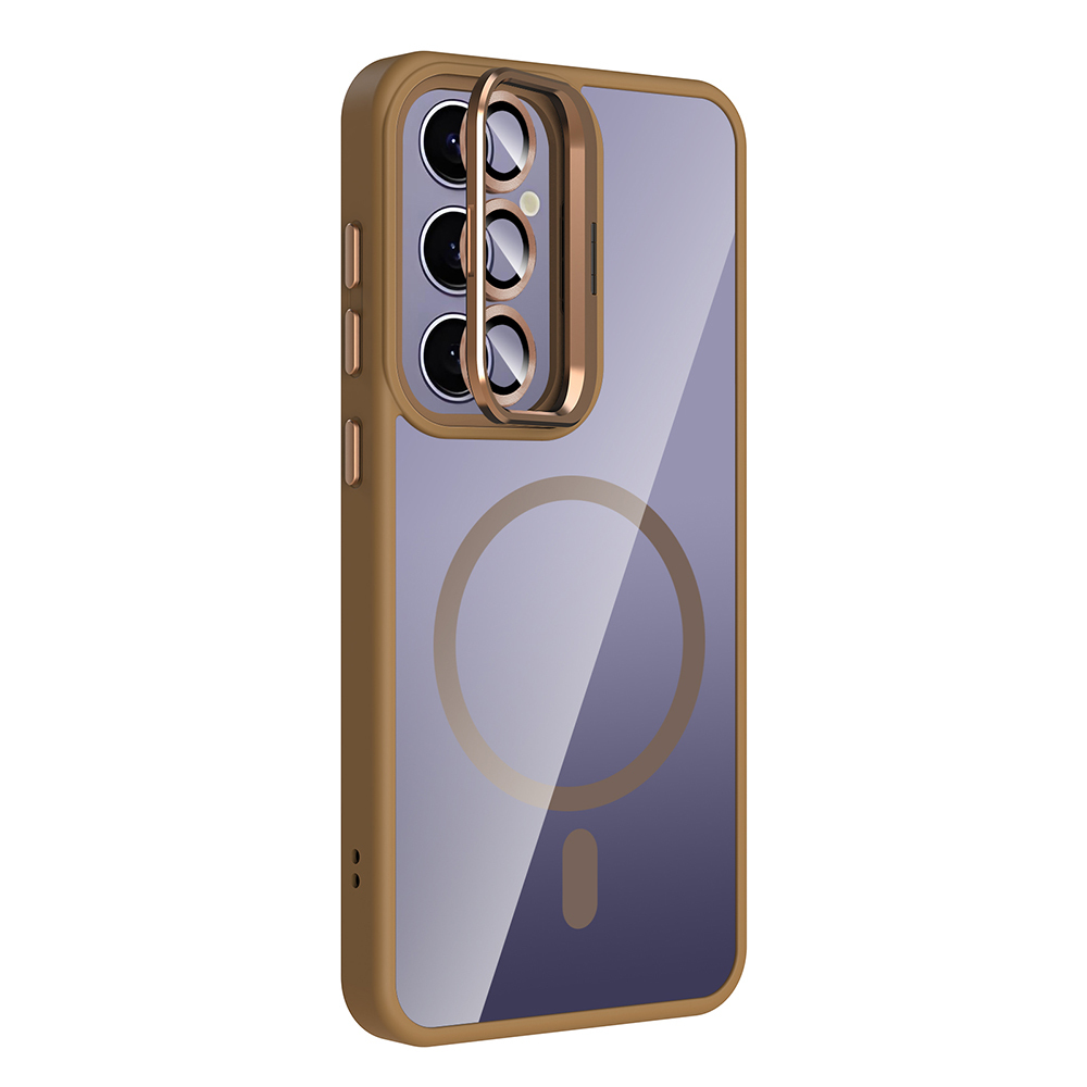 Samsung Galaxy S24 Plus Uyumlu Kılıf Standlı ve Kamera Lens Hediyeli M-Safe Şarj Özellikli Zore Etro Kapak - 1