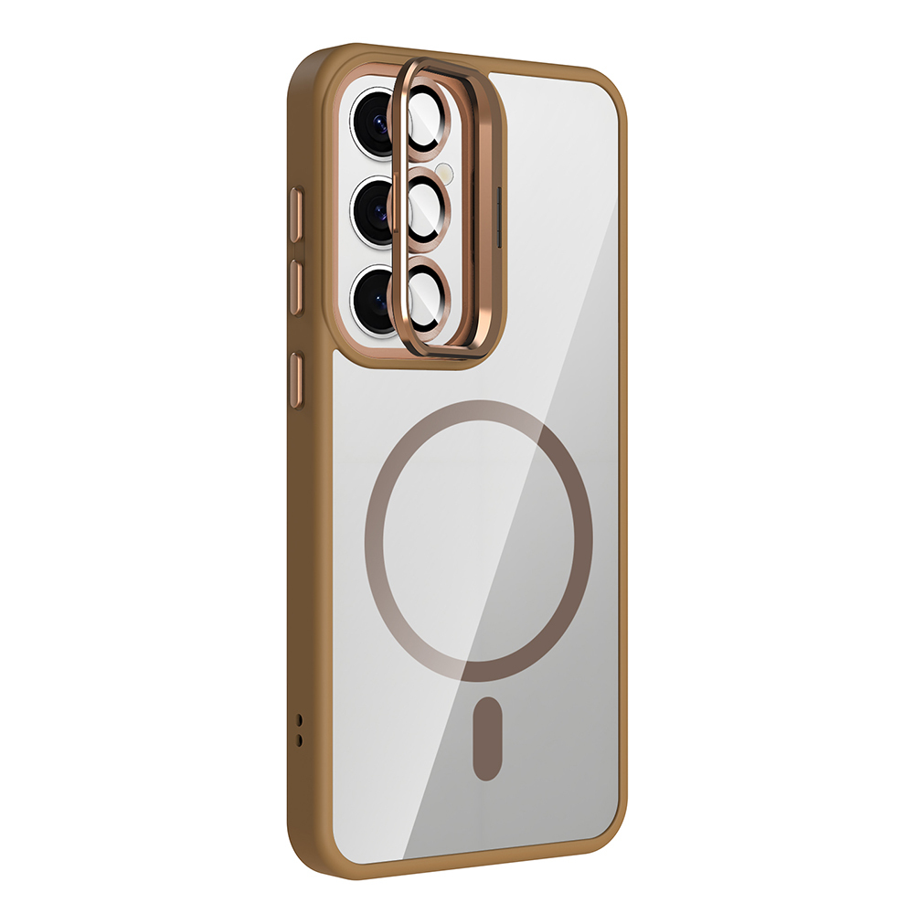 Samsung Galaxy S24 FE Uyumlu Kılıf Standlı ve Kamera Lens Hediyeli M-Safe Şarj Özellikli Zore Etro Kapak - 3