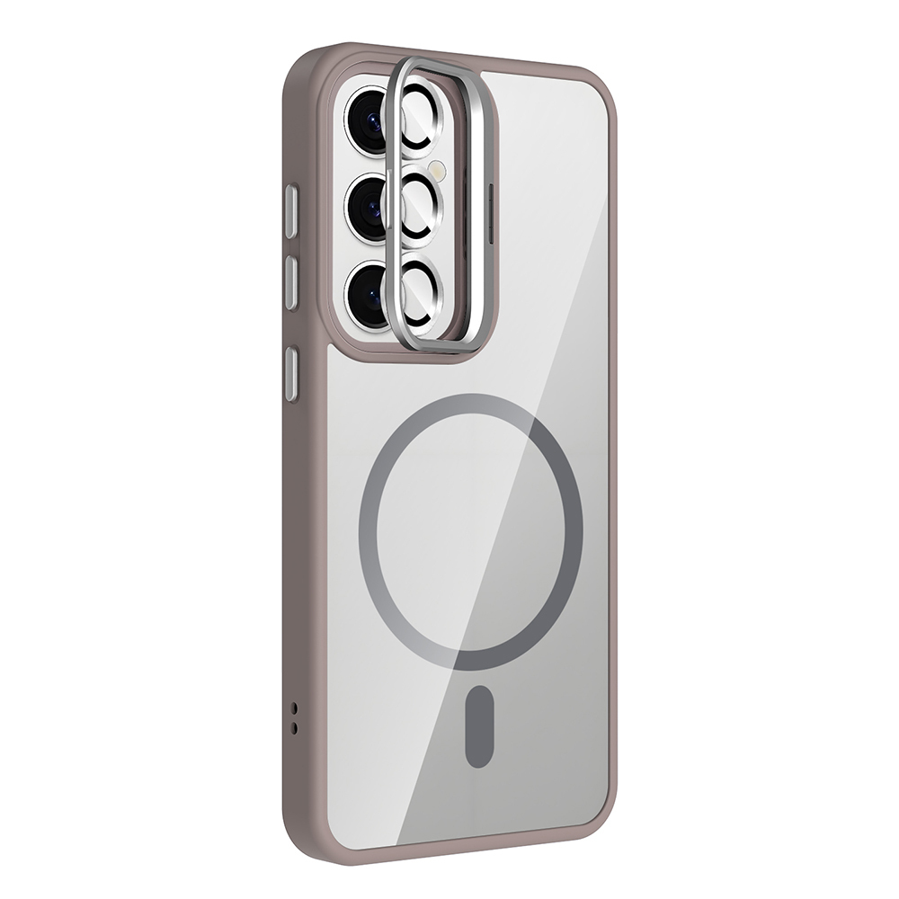 Samsung Galaxy S25 Uyumlu Kılıf Standlı ve Kamera Lens Hediyeli M-Safe Şarj Özellikli Zore Etro Kapak - 5