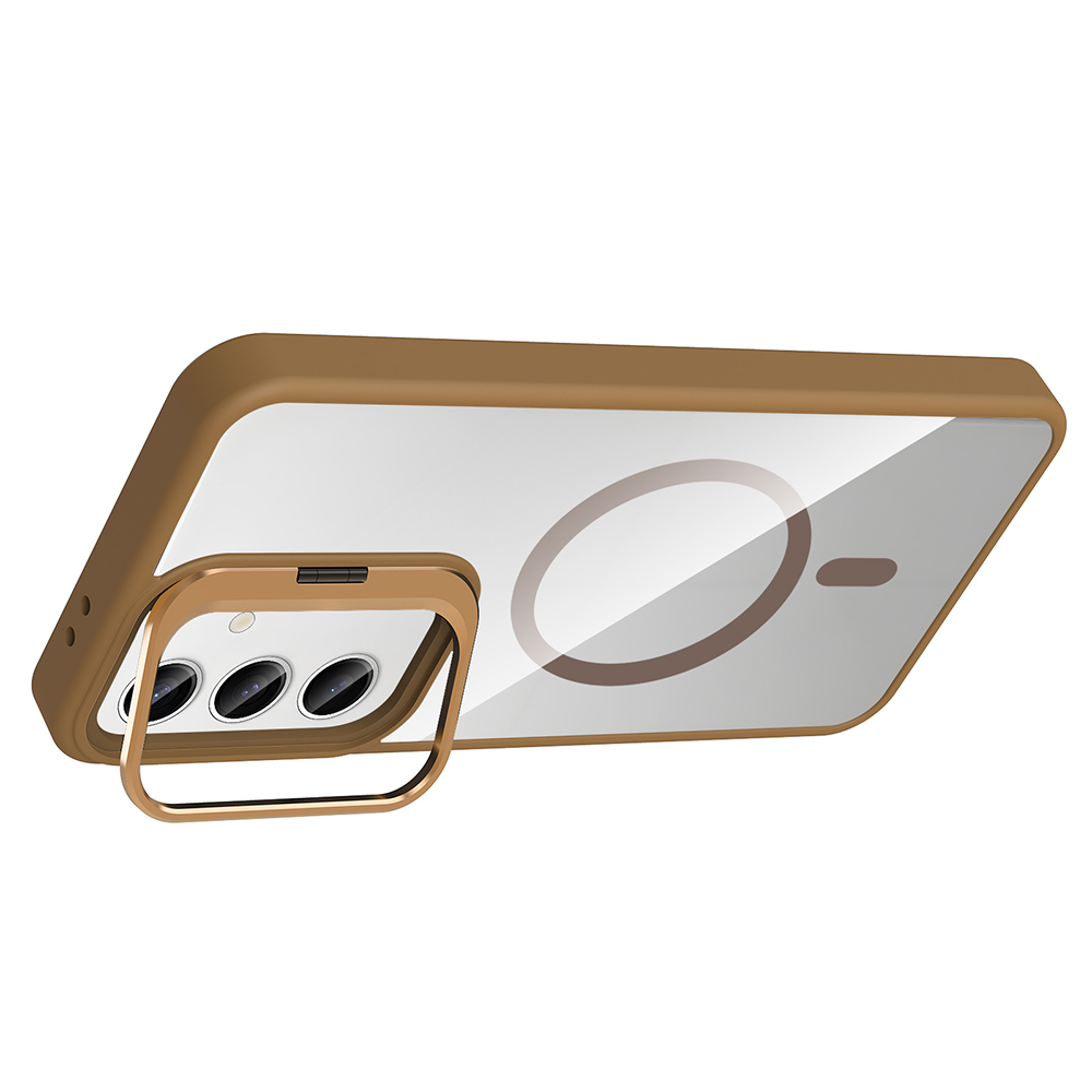 Samsung Galaxy S25 Uyumlu Kılıf Standlı ve Kamera Lens Hediyeli M-Safe Şarj Özellikli Zore Etro Kapak - 8