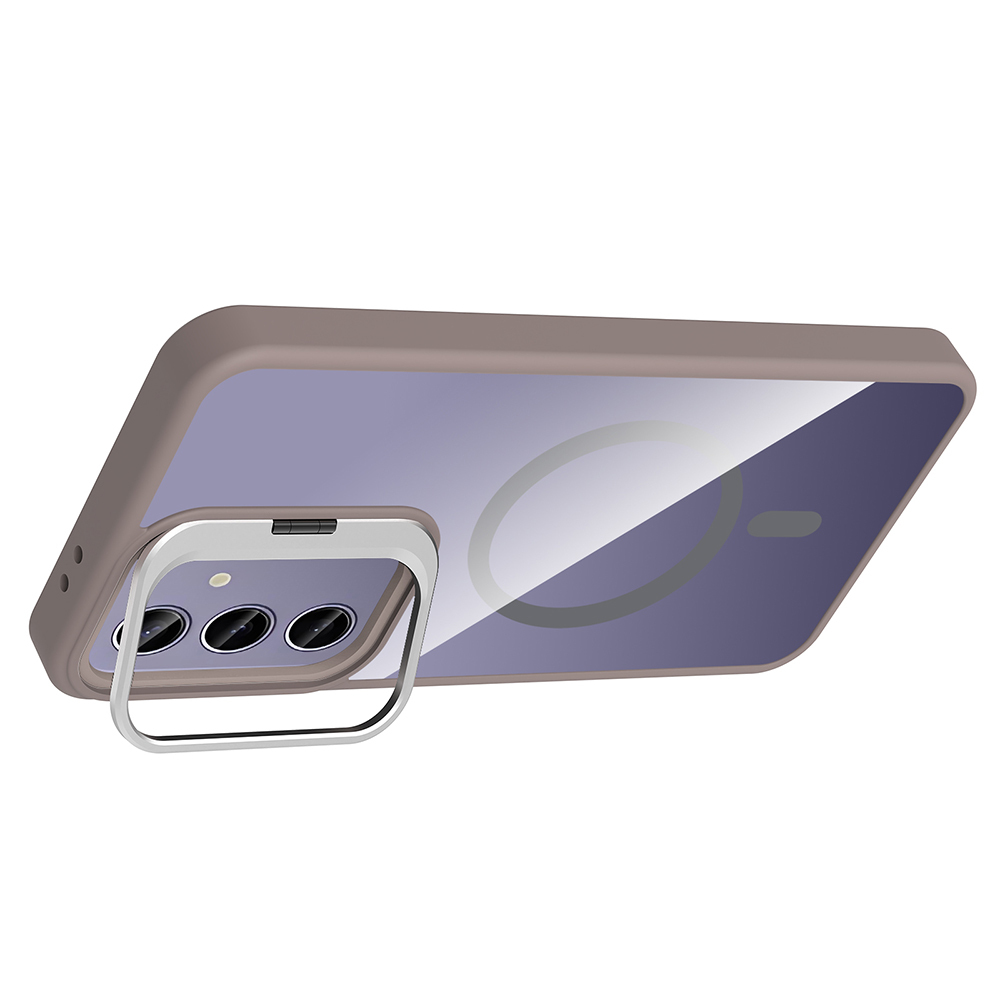 Samsung Galaxy S25 Plus Uyumlu Kılıf Standlı ve Kamera Lens Hediyeli M-Safe Şarj Özellikli Zore Etro Kapak - 10