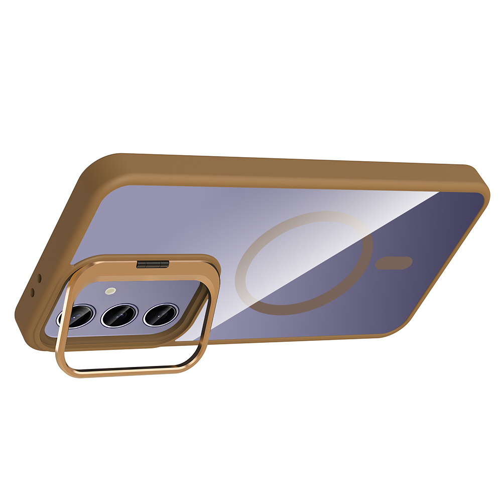 Samsung Galaxy S25 Plus Uyumlu Kılıf Standlı ve Kamera Lens Hediyeli M-Safe Şarj Özellikli Zore Etro Kapak - 12