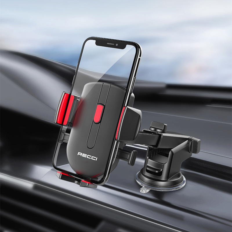 Recci RZ02 Otomatik Mekanizmalı Uzatılabilir Teleskopik Vantuzlu Tasarım Araç Telefon Tutucu - 8