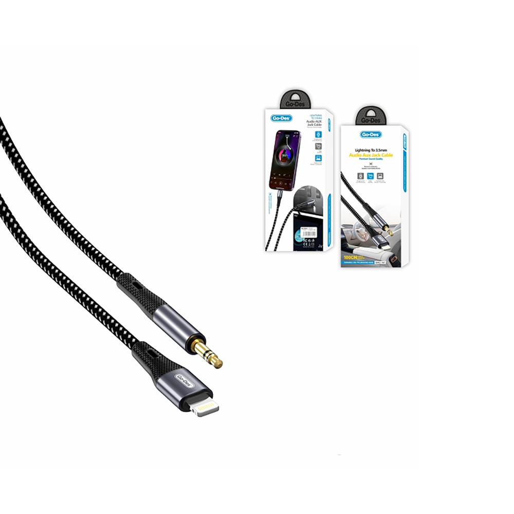 Go Des GAC-167 Lightning to 3.5mm AUX Audio Kablo 1M - 1