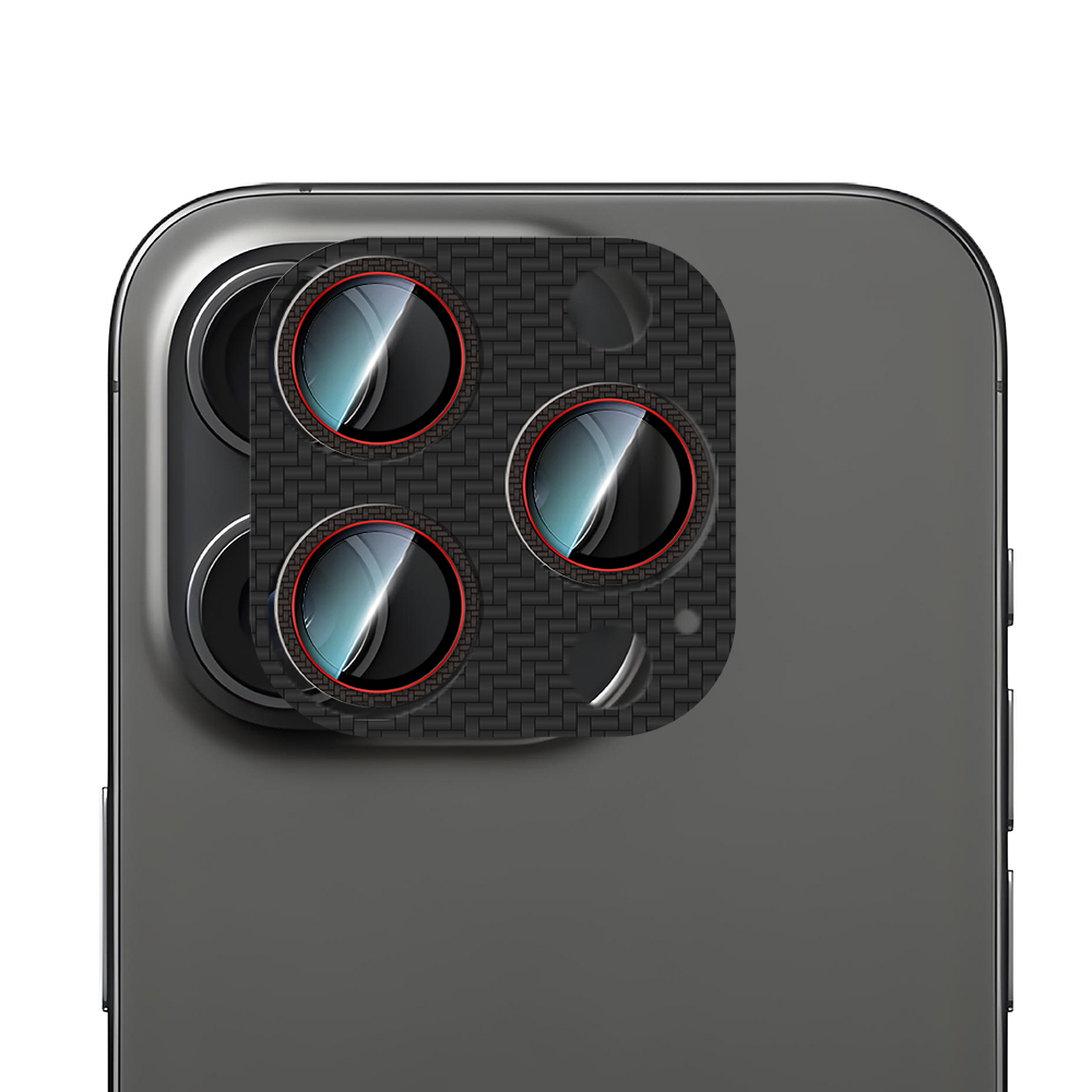 Apple iPhone 16 Pro Uyumlu CaseWorld Karbon Fiber Serisi Anti Reflective Ultra Clear Full Kamera Lens Koruyucu - 2