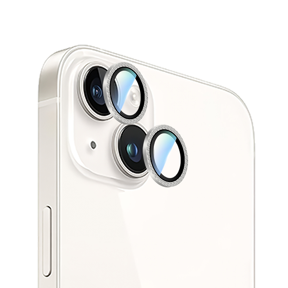 Apple iPhone 15 Uyumlu CaseWorld Alloy Sparkling Diamond Serisi Taşlı Lens Koruyucu - 5