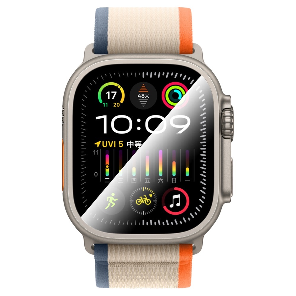 Apple Watch Ultra 49mm Uyumlu CaseWorld Alloy Serisi Safir Akıllı Saat Temperli Cam Ekran Koruyucu - 1