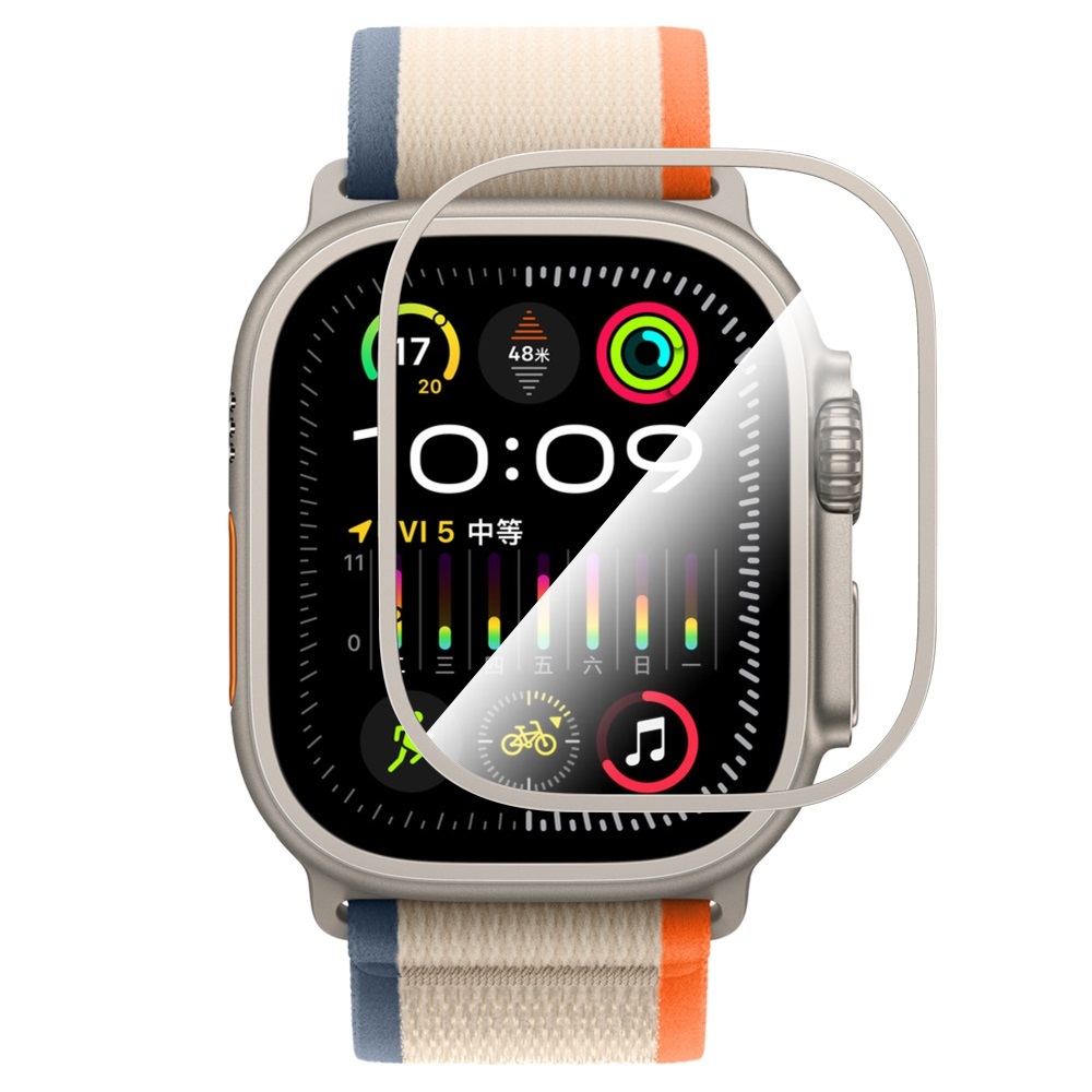 Apple Watch Ultra 49mm Uyumlu CaseWorld Alloy Serisi Safir Akıllı Saat Temperli Cam Ekran Koruyucu - 2