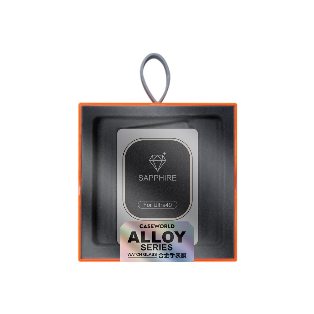 Apple Watch Ultra 49mm Uyumlu CaseWorld Alloy Serisi Safir Akıllı Saat Temperli Cam Ekran Koruyucu - 5