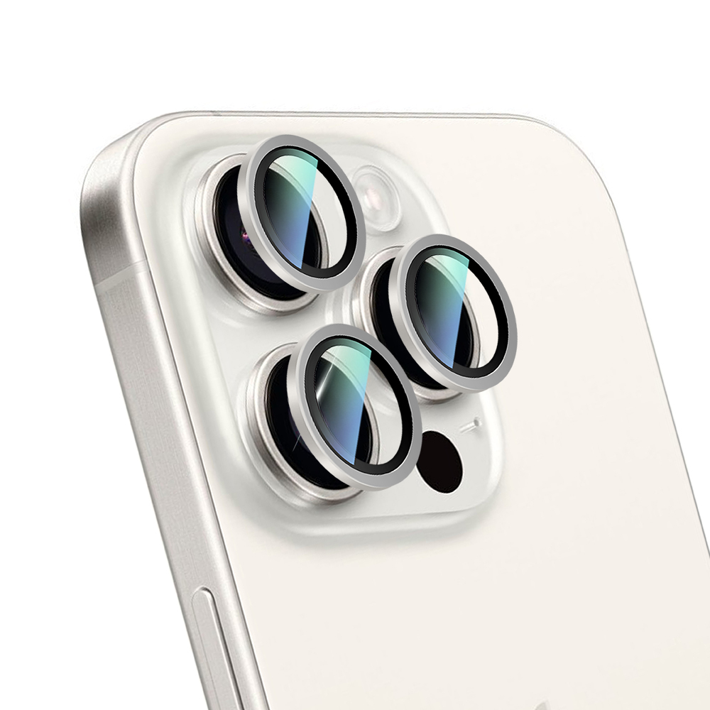 Apple iPhone 16 Pro Uyumlu CaseWorld Alloy Two-Color Serisi Lens Koruyucu - 12
