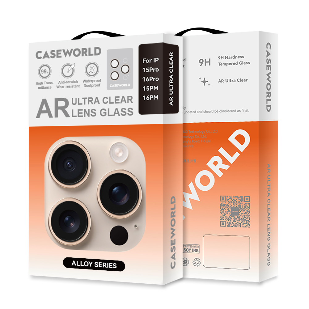 Apple iPhone 16 Pro Uyumlu CaseWorld Alloy Two-Color Serisi Lens Koruyucu - 17