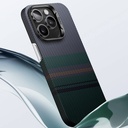 Apple iPhone 15 Pro Max Uyumlu Kılıf Magsafe Şarj Özellikli Karbon Fiber Tasarımlı Benks Aurora ArmorAir Kevlar Kapak - 10
