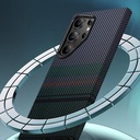 Samsung Galaxy S24 Ultra Uyumlu Kılıf Magsafe Şarj Özellikli Karbon Fiber Tasarımlı Benks Aurora ArmorAir Kevlar Kapak - 1