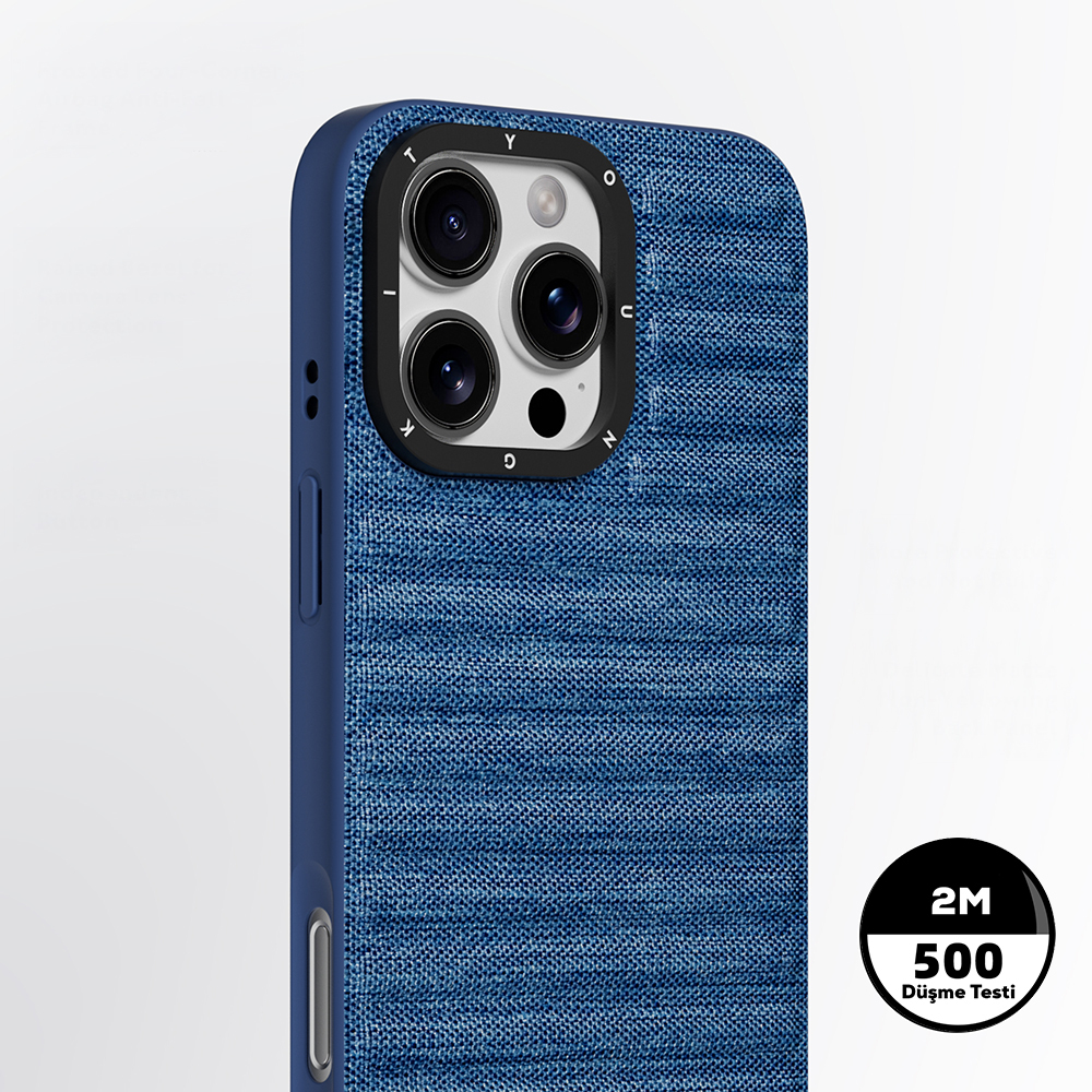 Apple iPhone 16 Pro Uyumlu Kılıf M-safe Şarj Özellikli Youngkit Canvas Serisi Kapak - 3