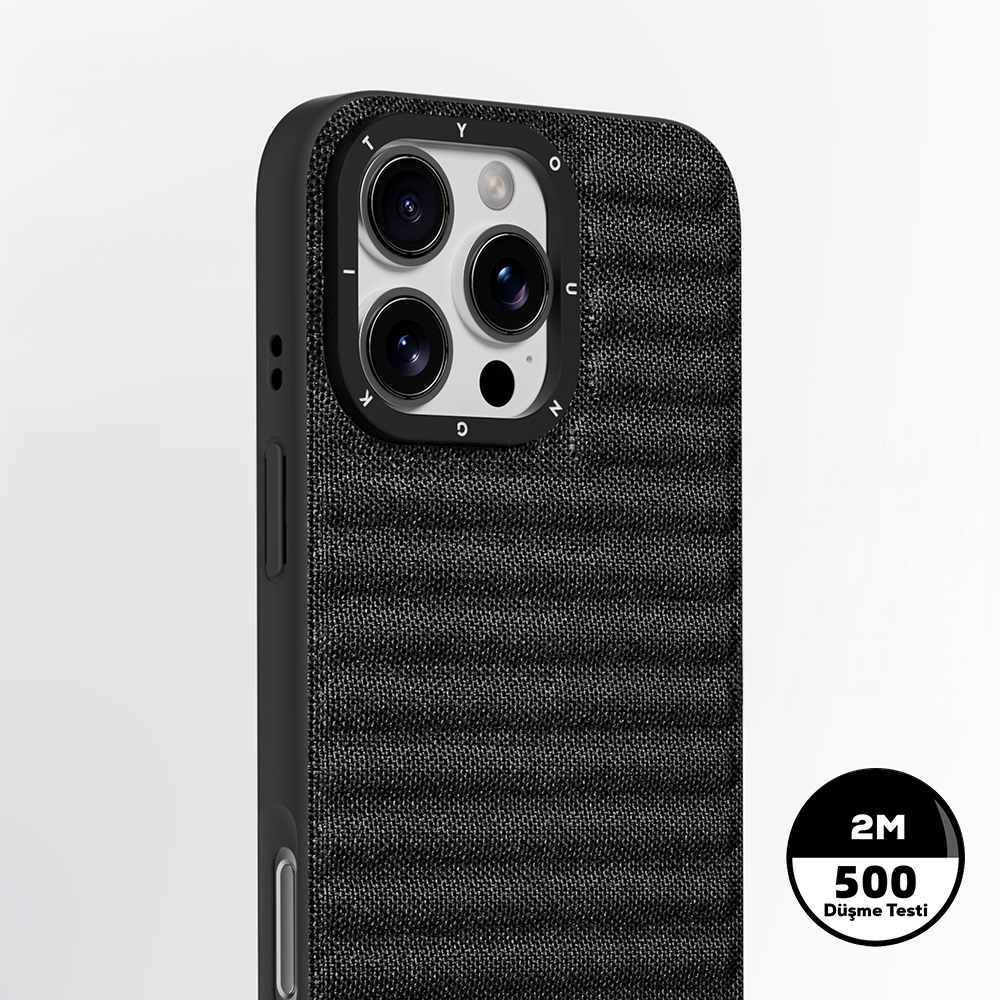 Apple iPhone 16 Pro Uyumlu Kılıf M-safe Şarj Özellikli Youngkit Canvas Serisi Kapak - 4