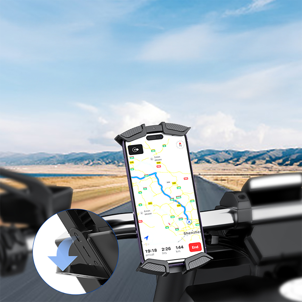 Recci RHO-C33 360° Derece Dönebilen Ayarlanabilir Motosiklet ve Bisiklet Telefon Tutucu - 2